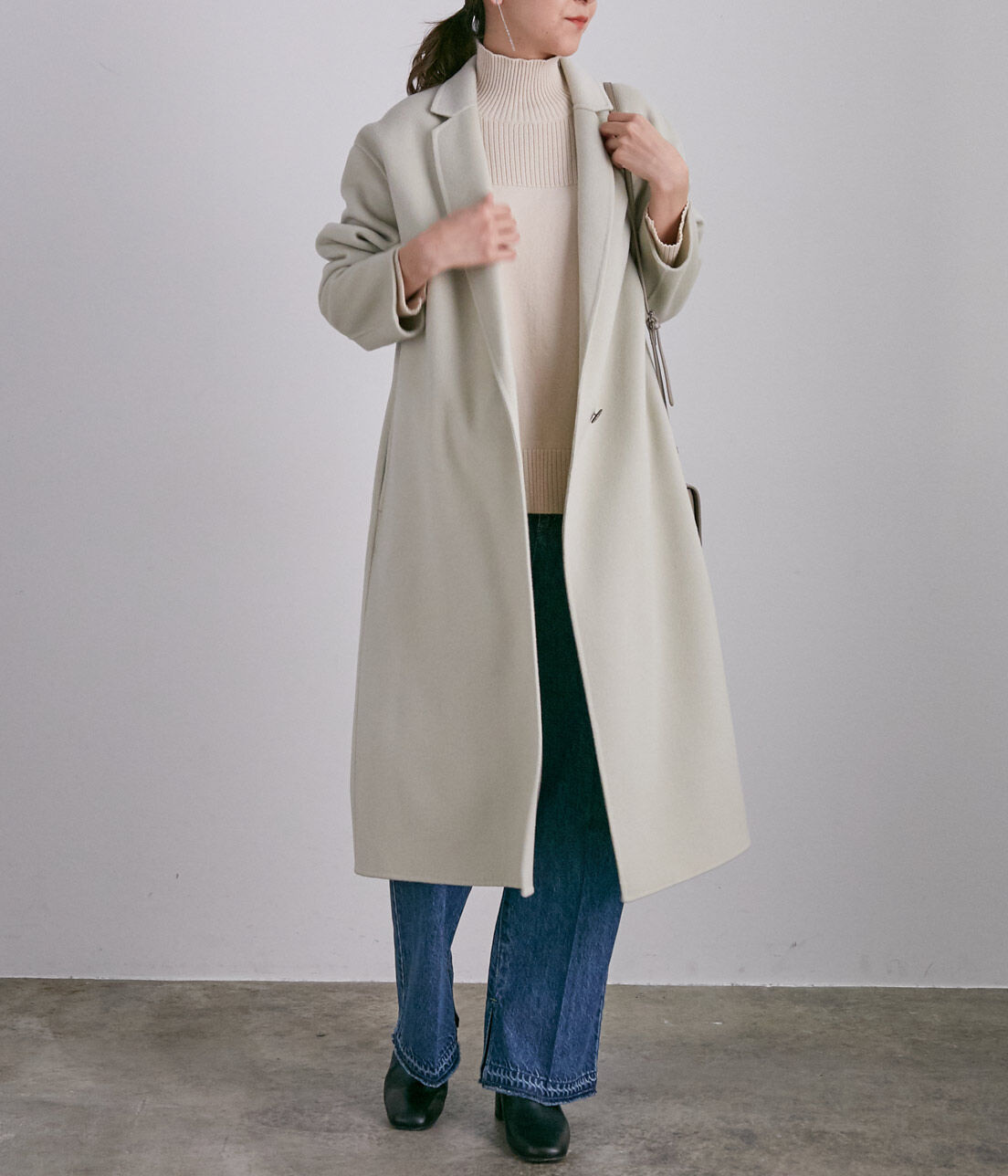 SALON adam et rope'「ウールカシミヤ無双仕立てロングチェスターコート」|チェスターコート|