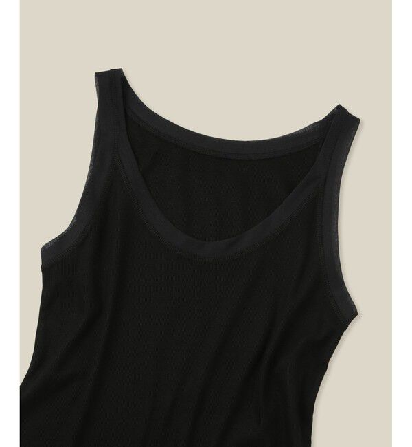 ROPE「【WEB・一部店舗限定】【接触冷感/UVカット】チュールコンビテレコタンクトップ」|タンクトップ|