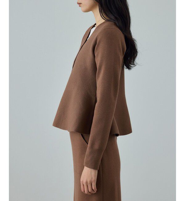 ROPE「ウール混ニットペプラムカーディガン/イージーケア・セットアップ対応」|ニット・セーター|