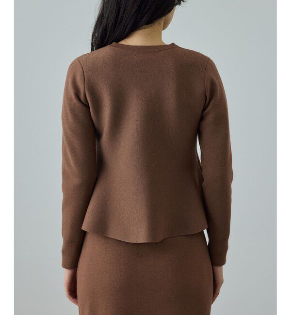 ROPE「ウール混ニットペプラムカーディガン/イージーケア・セットアップ対応」|ニット・セーター|