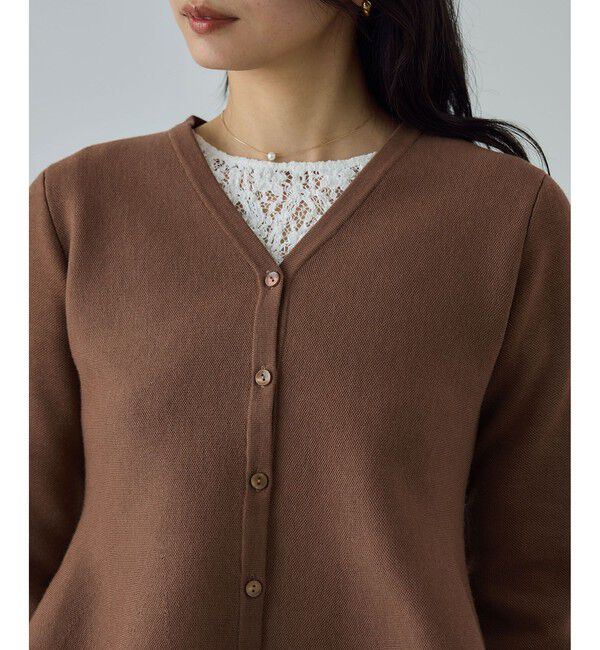 ROPE「ウール混ニットペプラムカーディガン/イージーケア・セットアップ対応」|ニット・セーター|