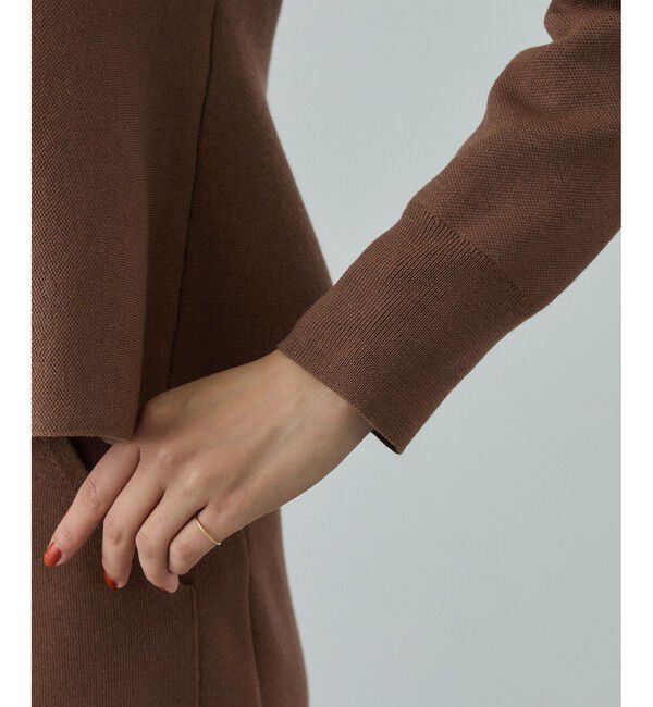 ROPE「ウール混ニットペプラムカーディガン/イージーケア・セットアップ対応」|ニット・セーター|