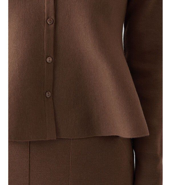 ROPE「ウール混ニットペプラムカーディガン/イージーケア・セットアップ対応」|ニット・セーター|