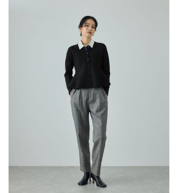 ROPE「ウール混ニットペプラムカーディガン/イージーケア・セットアップ対応」|ニット・セーター|