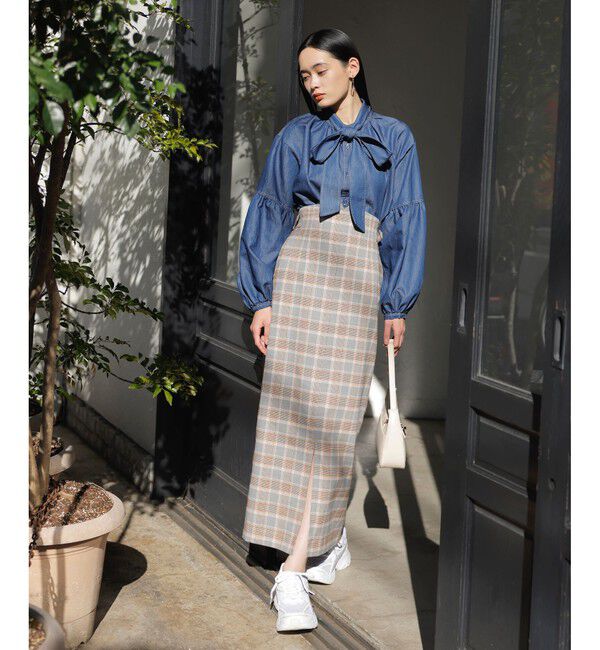 VIS「【洗える】アソートボウタイブラウス(デニム＆シャツ)」|シャツ・ブラウス|