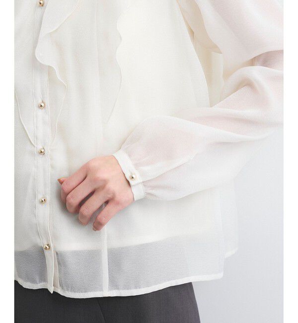 VIS「【洗える】シアーラッフルブラウス」|シャツ・ブラウス|