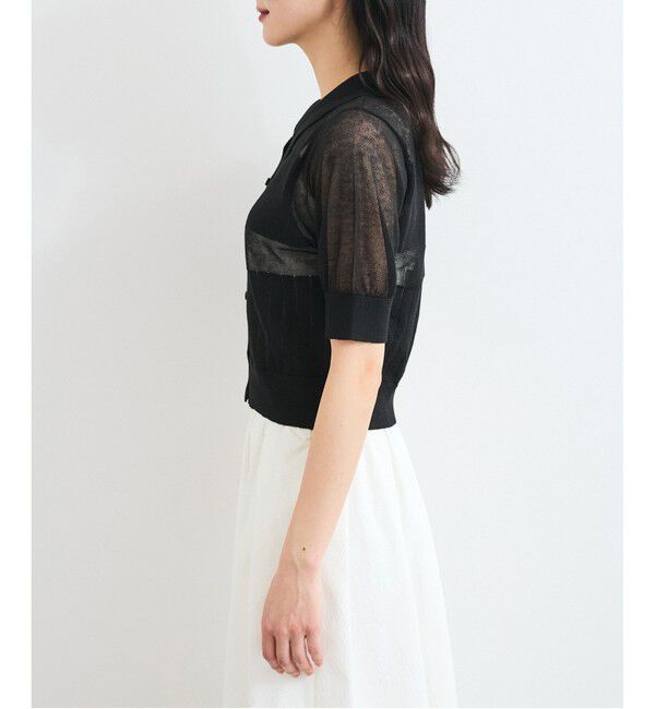 VIS「【WEB限定】シアーボーダーサマーポロニット」|ニット・セーター|