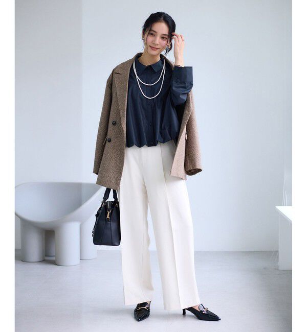 VIS「【WEB限定】バルーンペプラムブラウス」|シャツ・ブラウス|