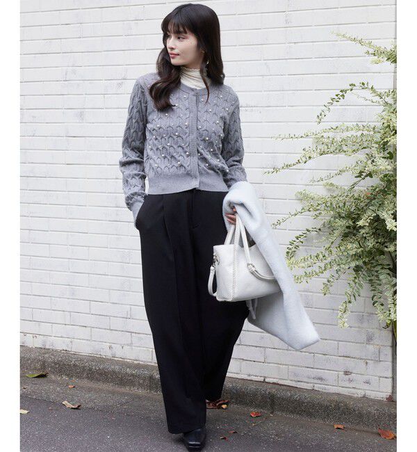 VIS「パールケーブルカーディガン」|カーディガン|