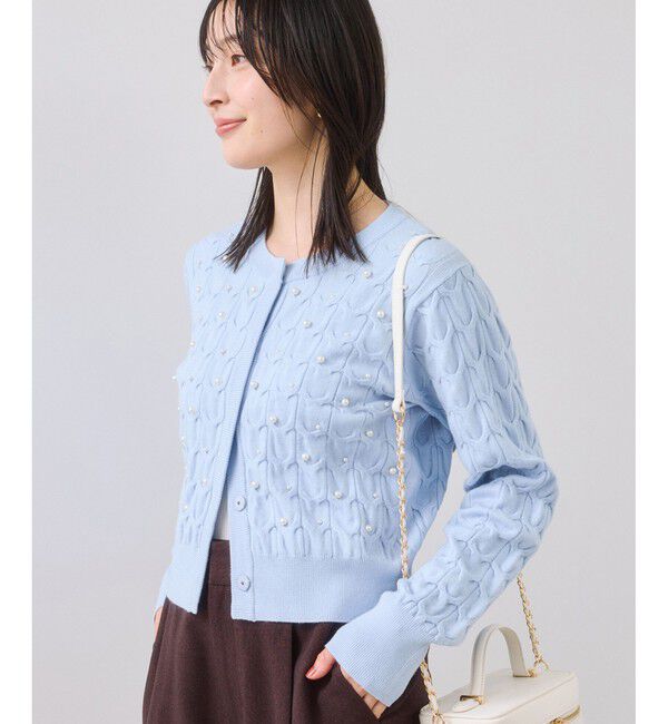 VIS「パールケーブルカーディガン」|カーディガン|