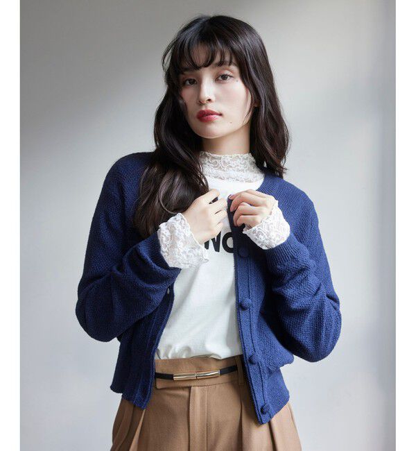 VIS「くるみ釦ニットカーディガン」|カーディガン|