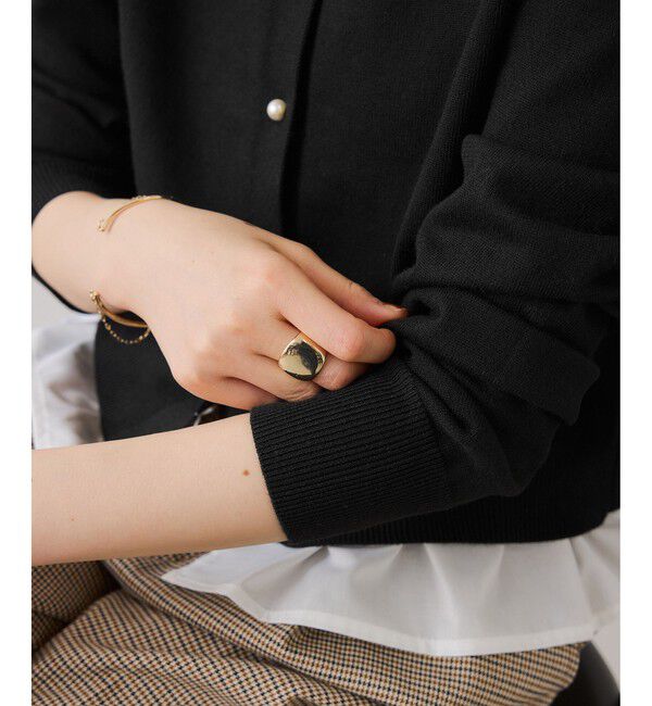 VIS「【美得】フリル襟ドッキングニットカーディガントップス」|ニット・セーター|