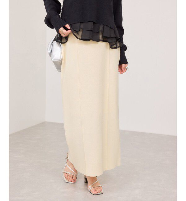 VIS「ピンタックデザインニットスカート」|スカート|