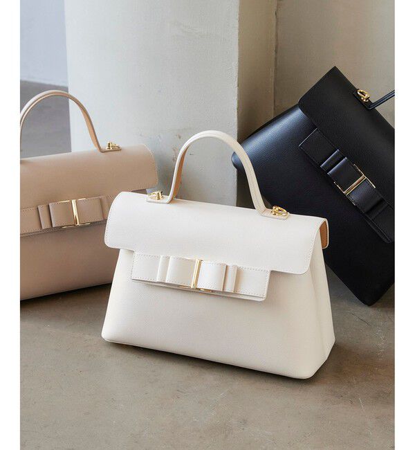 VIS「リボンベルトワンハンドルバッグ/軽量・2WAY」|ハンドバッグ|オフホワイト(15)