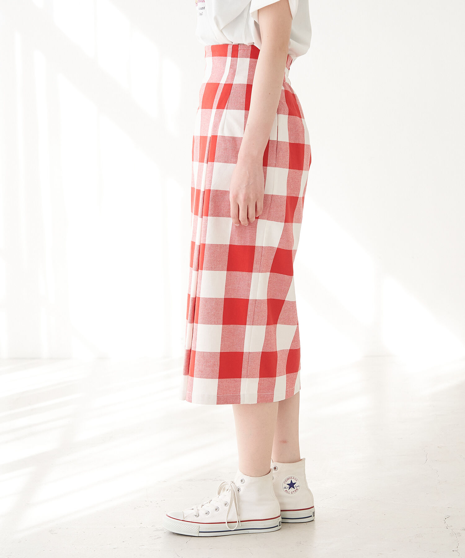 Rope&rsquo;Picnic「【Bonne Maman &times; ROPE' PICNIC】ギンガムチェックIラインスカート」|スカート|