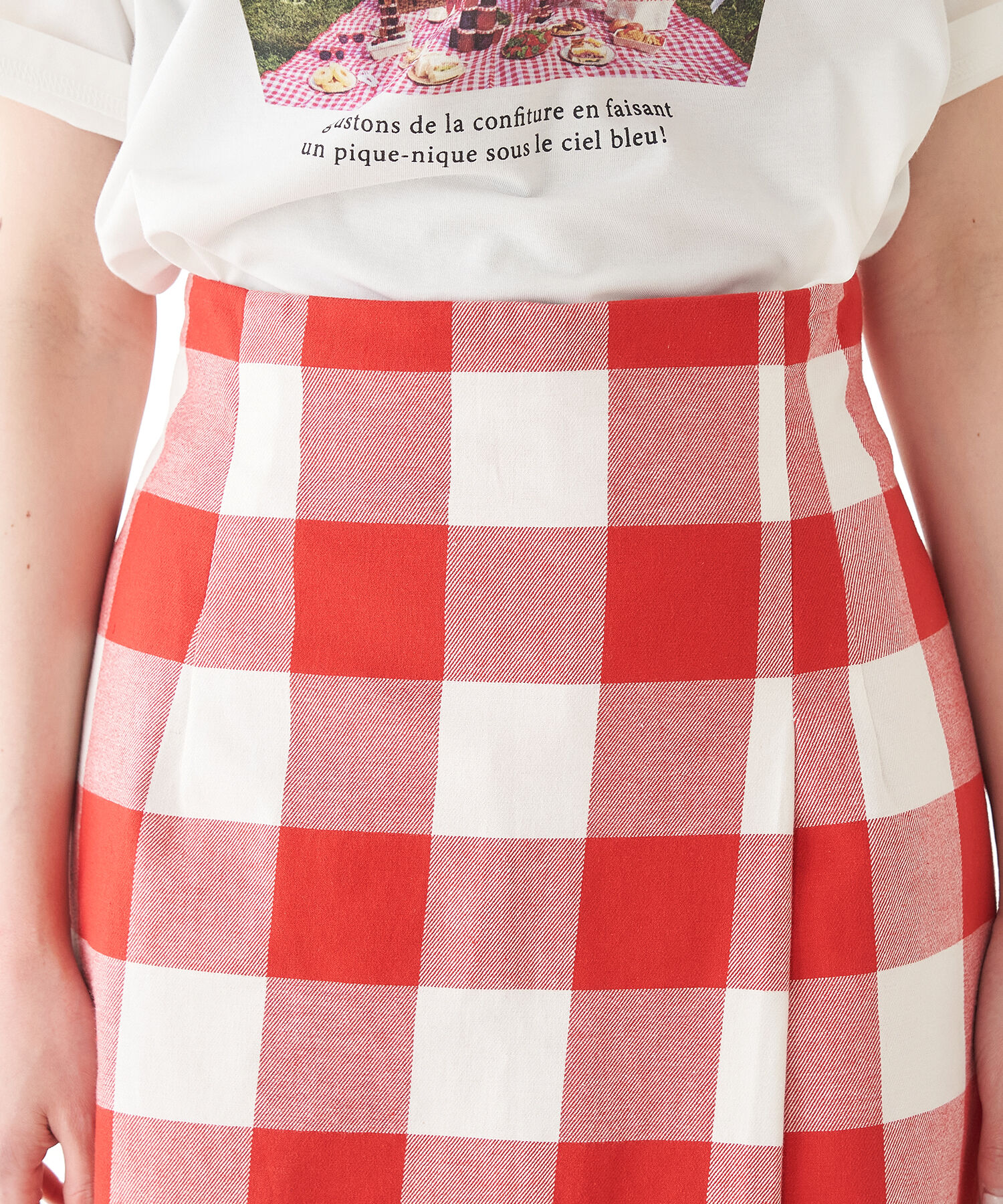 Rope&rsquo;Picnic「【Bonne Maman &times; ROPE' PICNIC】ギンガムチェックIラインスカート」|スカート|