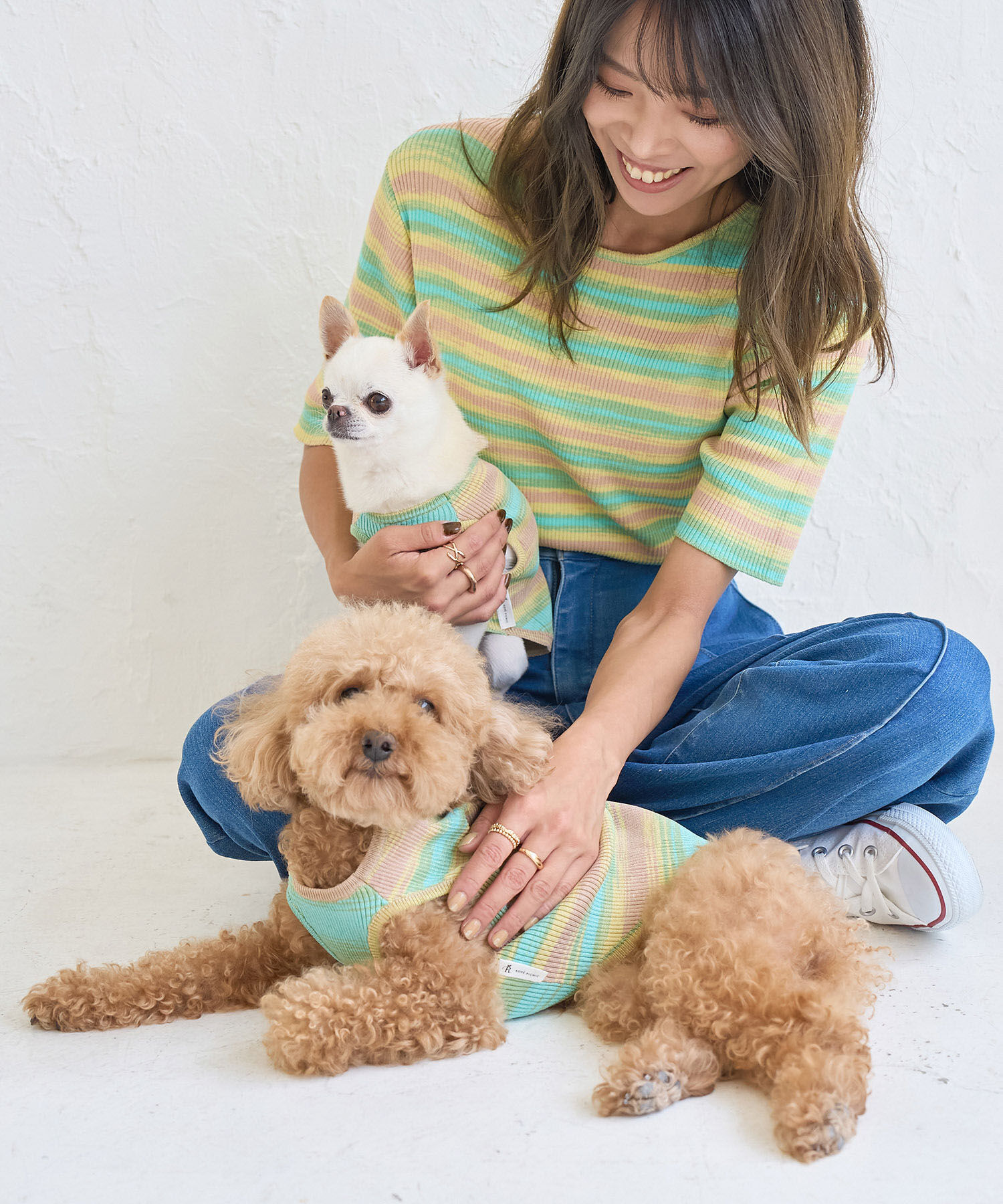 ROPE' PICNIC R「リンクコーデ/グラデーションニットハーフスリーブ」|ニット・セーター|