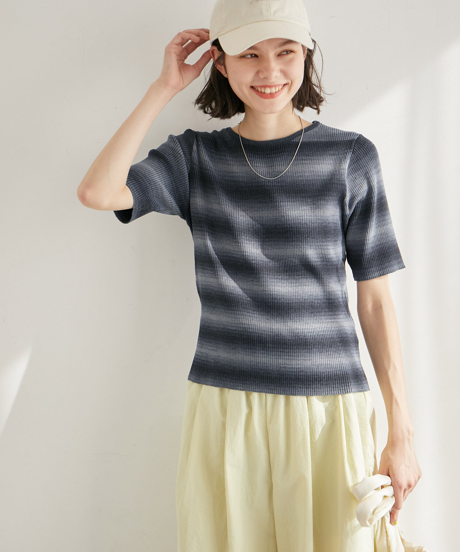 ROPE' PICNIC R「リンクコーデ/グラデーションニットハーフスリーブ」|ニット・セーター|