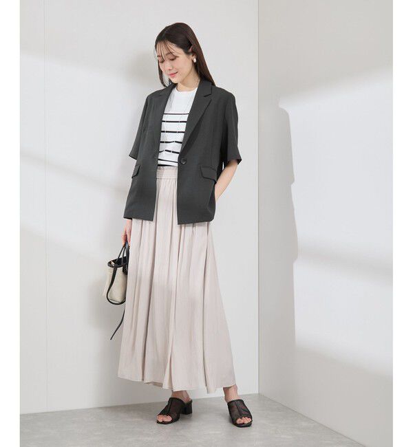 Rope&rsquo;Picnic「【接触冷感・吸水速乾・防シワ】エフォートレスリラックスハーフスリーブジャケット」|テーラードジャケット|