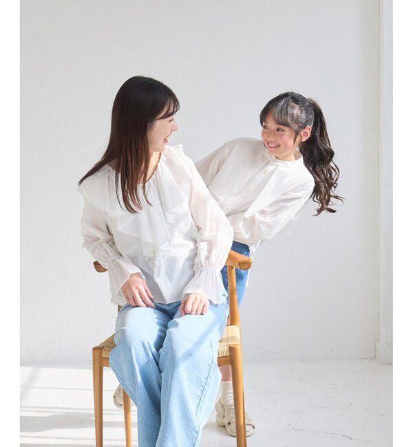 Rope&rsquo;Picnic「【接触冷感・通気性】Comfy Shirt コンフィーシャツ/綿ボイルフリルブラウス」|シャツ・ブラウス|