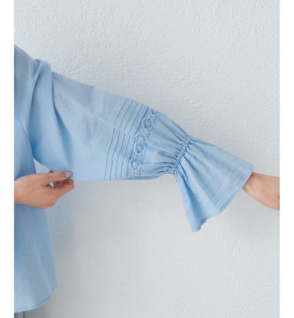 Rope&rsquo;Picnic「【接触冷感・通気性】Comfy Shirt コンフィーシャツ/綿ボイルフリルブラウス」|シャツ・ブラウス|