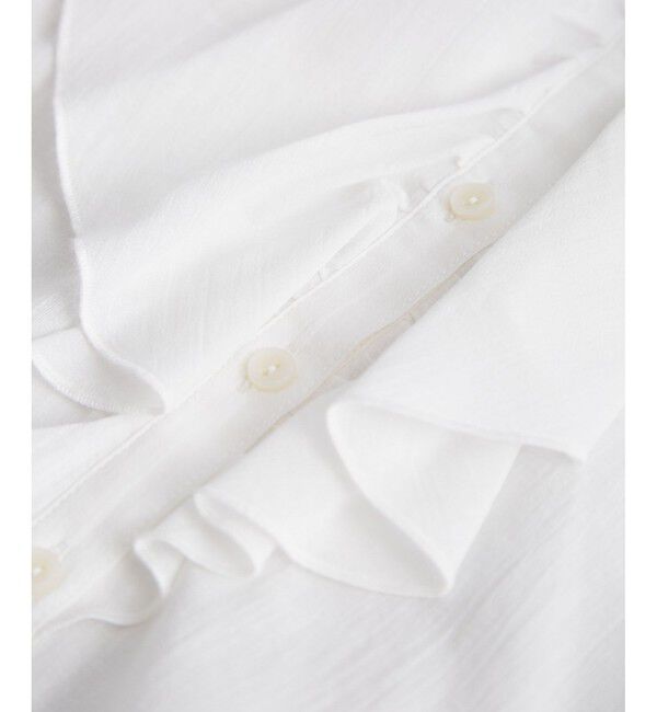 Rope&rsquo;Picnic「【接触冷感・通気性】Comfy Shirt コンフィーシャツ/綿ボイルフリルブラウス」|シャツ・ブラウス|