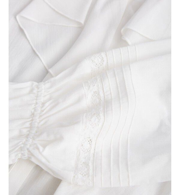 Rope&rsquo;Picnic「【接触冷感・通気性】Comfy Shirt コンフィーシャツ/綿ボイルフリルブラウス」|シャツ・ブラウス|