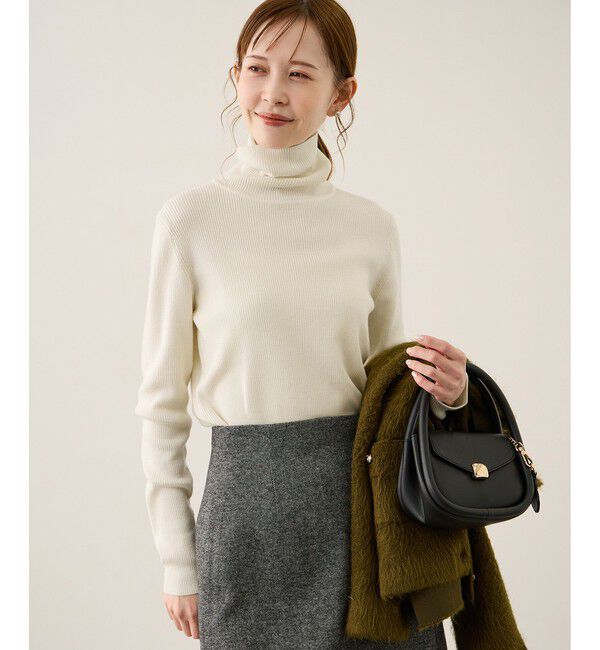 Rope&rsquo;Picnic「アンチピリングリブタートルニットプルオーバー/イージーケア」|ニット・セーター|