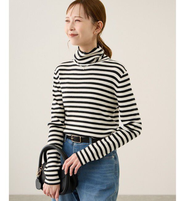 Rope&rsquo;Picnic「アンチピリングリブタートルニットプルオーバー/イージーケア」|ニット・セーター|