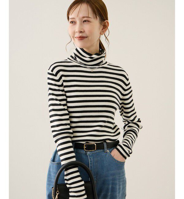 Rope&rsquo;Picnic「アンチピリングリブタートルニットプルオーバー/イージーケア」|ニット・セーター|