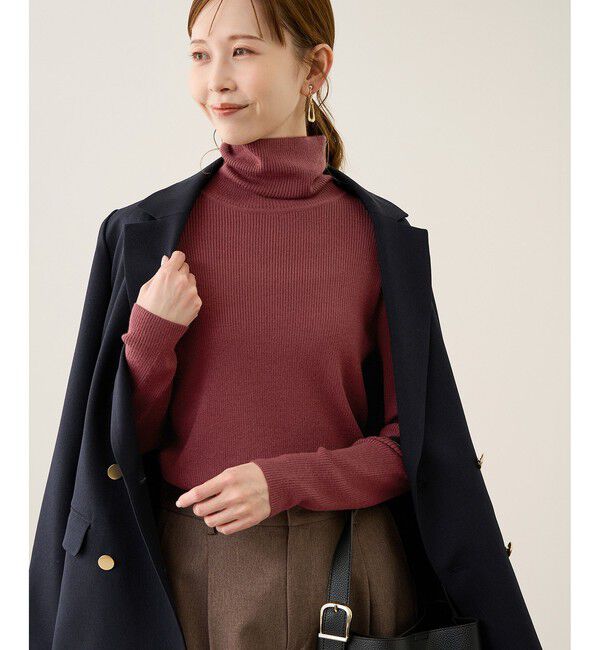 Rope&rsquo;Picnic「アンチピリングリブタートルニットプルオーバー/イージーケア」|ニット・セーター|