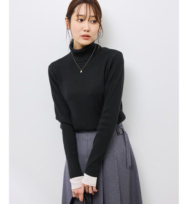 Rope&rsquo;Picnic「アンチピリングリブタートルニットプルオーバー/イージーケア」|ニット・セーター|