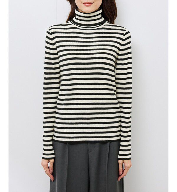 Rope&rsquo;Picnic「アンチピリングリブタートルニットプルオーバー/イージーケア」|ニット・セーター|