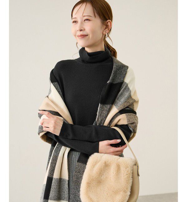 Rope&rsquo;Picnic「アンチピリングリブタートルニットプルオーバー/イージーケア」|ニット・セーター|