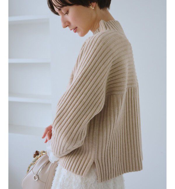 Rope&rsquo;Picnic「もちもちリブ切り替えニットプルオーバー/イージーケア・リンクコーデ」|ニット・セーター|