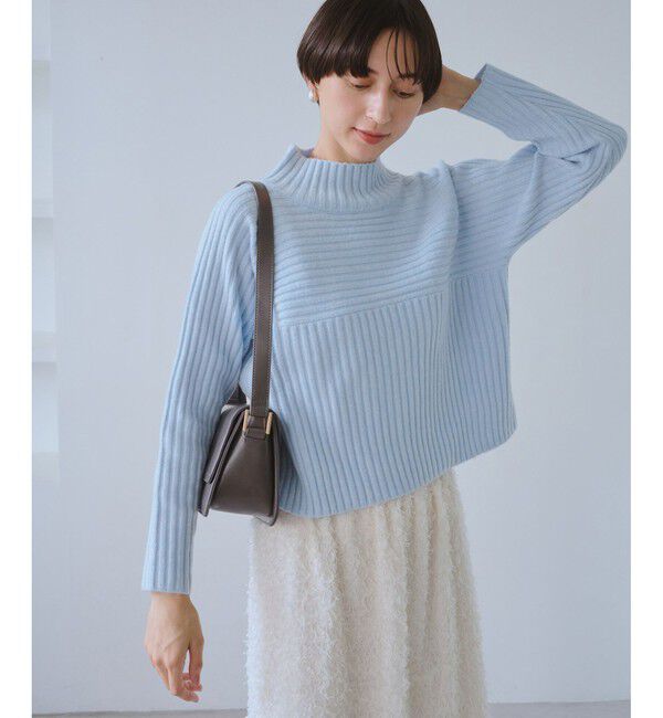 Rope&rsquo;Picnic「もちもちリブ切り替えニットプルオーバー/イージーケア・リンクコーデ」|ニット・セーター|