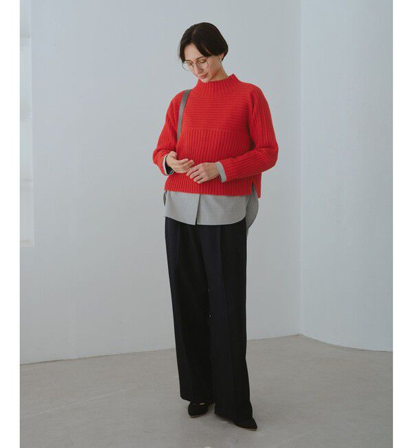 Rope&rsquo;Picnic「もちもちリブ切り替えニットプルオーバー/イージーケア・リンクコーデ」|ニット・セーター|