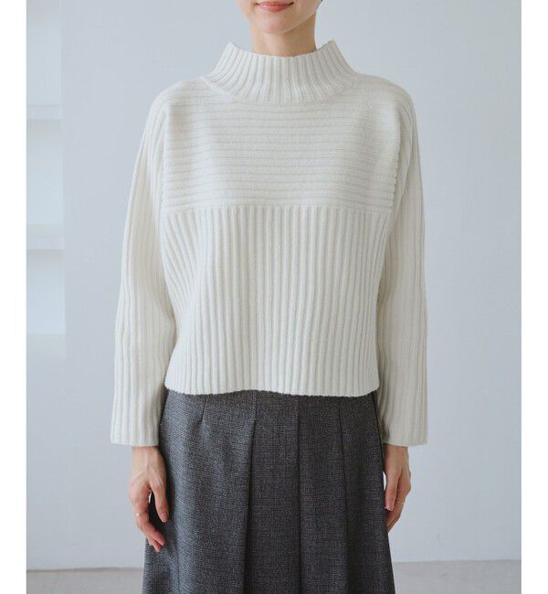 Rope&rsquo;Picnic「もちもちリブ切り替えニットプルオーバー/イージーケア・リンクコーデ」|ニット・セーター|