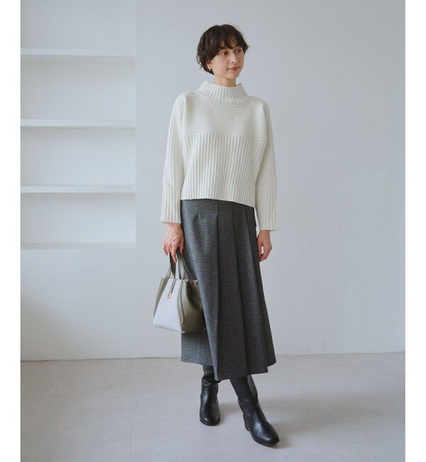 Rope&rsquo;Picnic「もちもちリブ切り替えニットプルオーバー/イージーケア・リンクコーデ」|ニット・セーター|