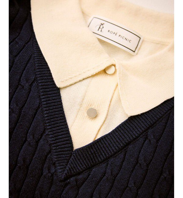 Rope&rsquo;Picnic「【新色追加】フェイクレイヤードニットプルオーバー」|ニット・セーター|