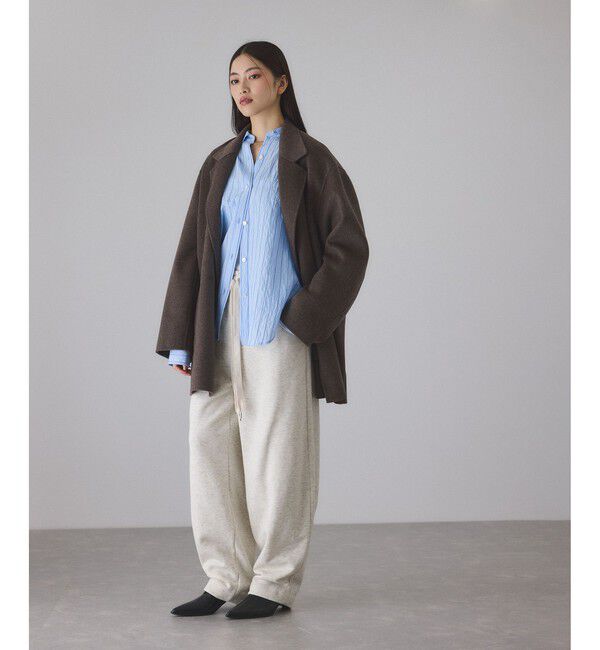 ADAM ET ROPE'「ウールミックスコクーンイージーパンツ」|チノ|