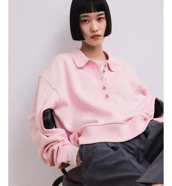 ADAM ET ROPE'「【WEB限定】ポロ襟フォルムプルオーバー」|スウェット・ジャージ|