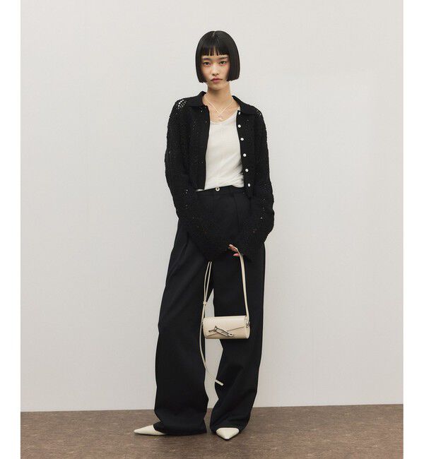 ADAM ET ROPE'「コードレースパターンニットシャツ」|シャツ・ブラウス|