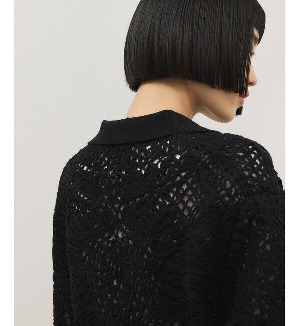 ADAM ET ROPE'「コードレースパターンニットシャツ」|シャツ・ブラウス|