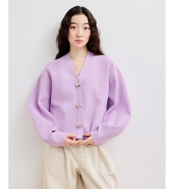 ADAM ET ROPE'「【WEB限定】・【サステナブル】セレクトネックカーディガン」|カーディガン|