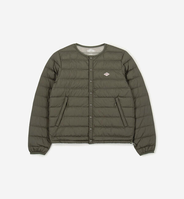 DANTON「DANTON | クルーネック インナーダウンジャケット WOMEN」|ダウン|OLIVE