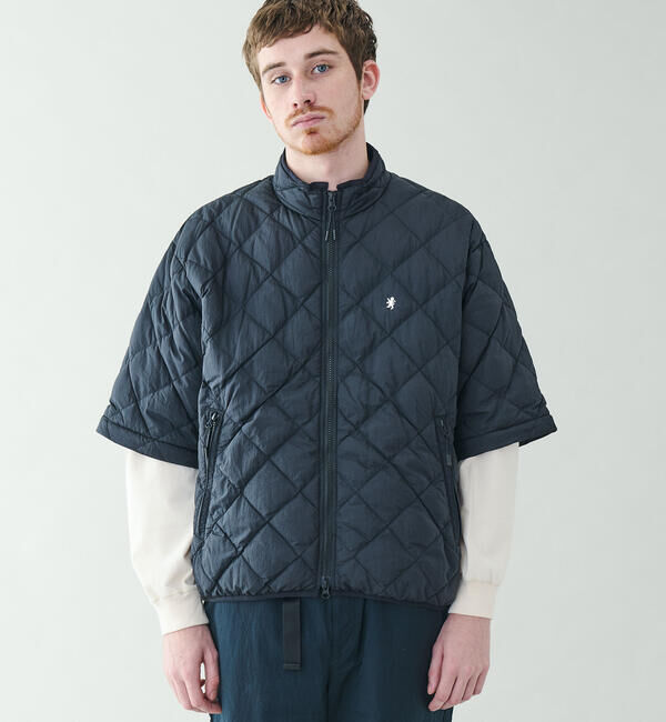 GYMPHLEX「Gymphlex | ナイロンタフタ 2WAYスタンドカラージャケット MEN」|ダウン|BLACK