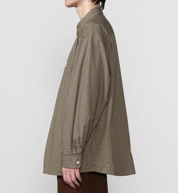 GYMPHLEX「Gymphlex | ミニチェック レギュラーカラー長袖シャツ MEN」|シャツ・ブラウス|