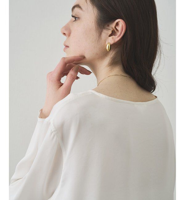 Drawing Numbers「【Drawing Numbers】サテンボートブラウス」|シャツ・ブラウス|