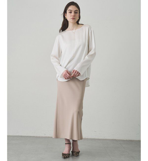 Drawing Numbers「【Drawing Numbers】サテンボートブラウス」|シャツ・ブラウス|